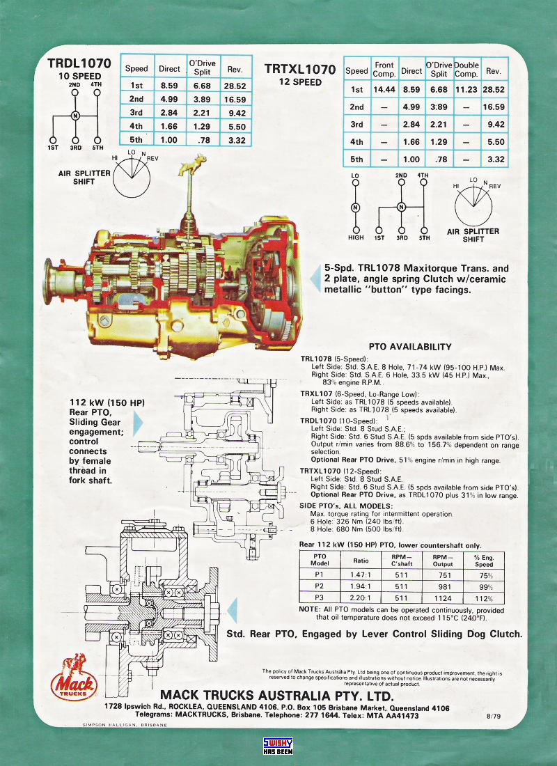 Mack Gear Ratio Chart