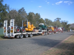 15. Volvo prime mover towing 3 trailers