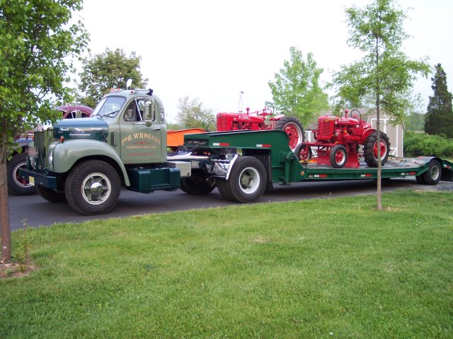 B66T with Farmall A on trailer