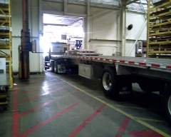 Unloading sheet steel at Cummins Power