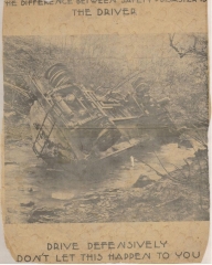 1946 White W.B.22T. and 1946 Trailmobile burned in creek