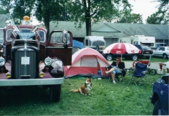 My wife Lynn at Dover tractor show