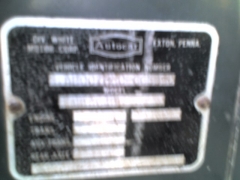 AUTOCAR DATA PLATE