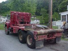 the business end of a winch truck