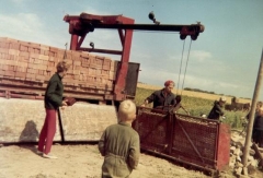 Unloading bricks