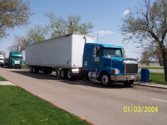 Our tractor heading west on I-80 in Nebraska