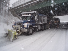 Plowing under overpass