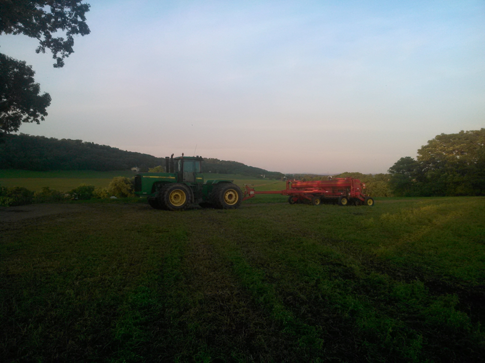 tractor and trucks on the farm