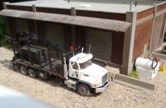 Mack CL hirail tie-handling truck