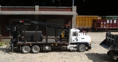 Mack CL hirail tie-handling truck