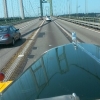 '59 B61 going across the Tacoma Narrows bridge.