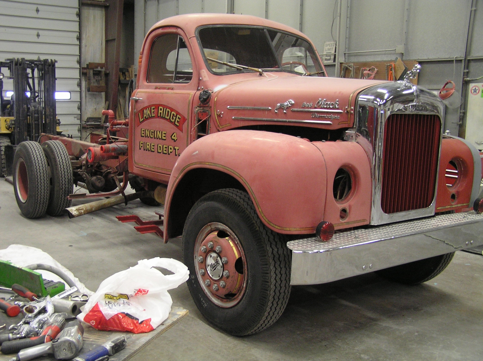 Body Work on 65 B Model Pumper