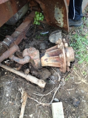 Budd spindles and hubs.  Turned freely when we dug it out.  Steering worked too!