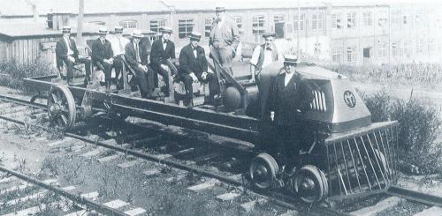 Alfred F. Masury (front) on Mack ACR rail car.jpg