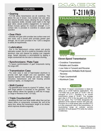 Mack Gear Ratio Chart