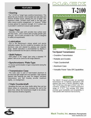 Mack Gear Ratio Chart