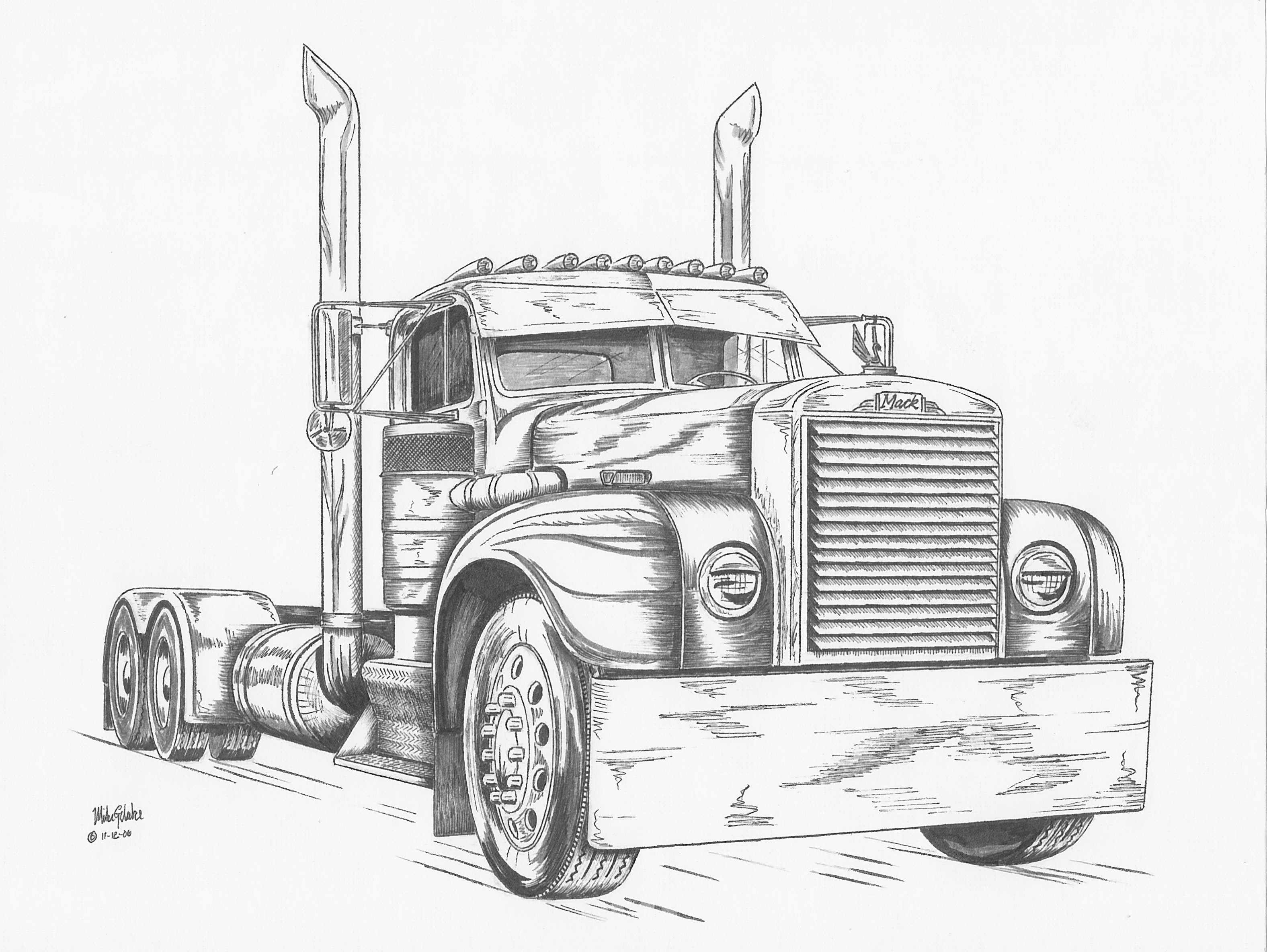 Pen & Ink Art Work - Antique and Classic Mack Trucks General Discussion