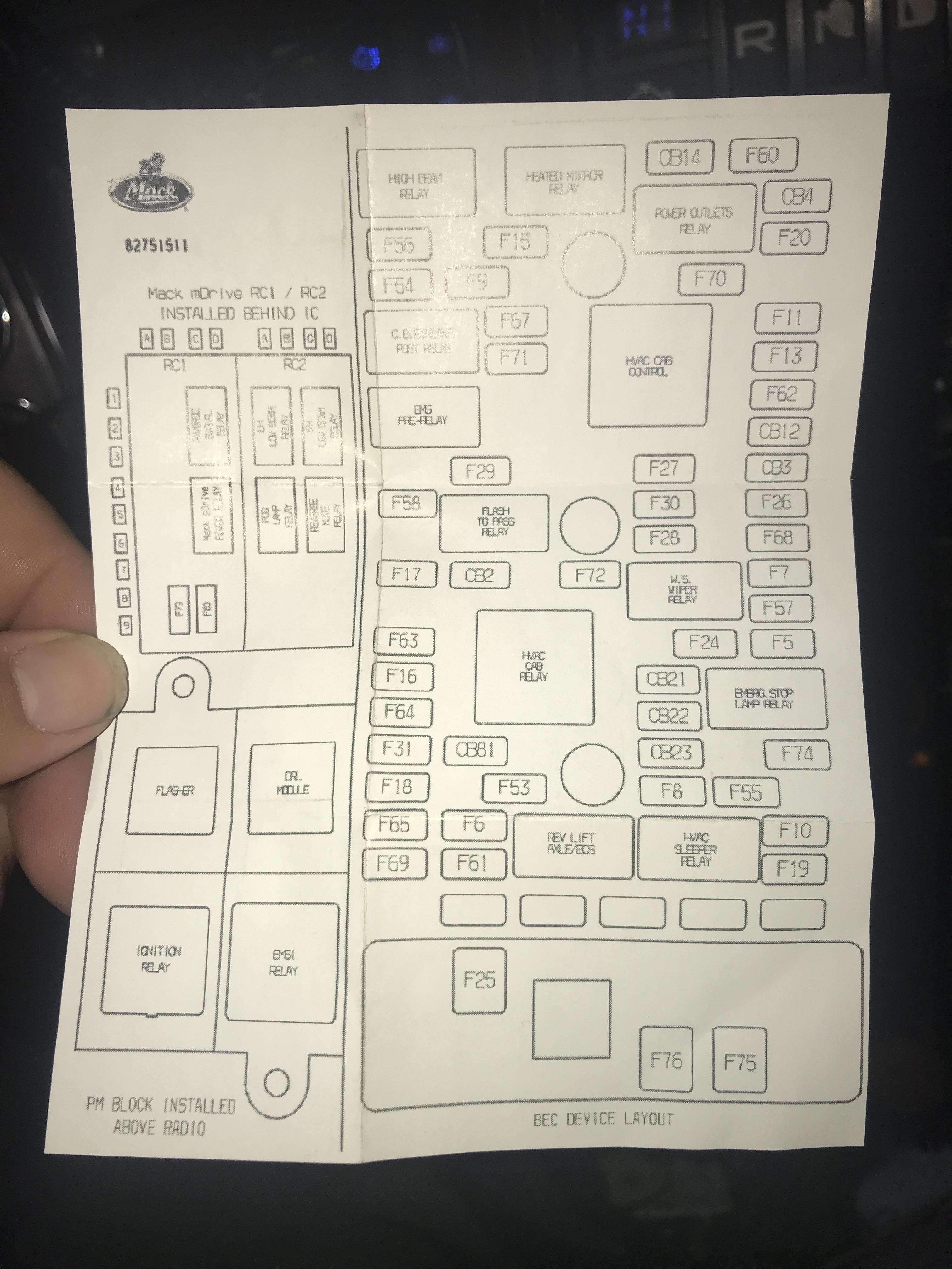 Radio Fuse Location Modern Mack Truck General Discussion Bigmacktrucks Com